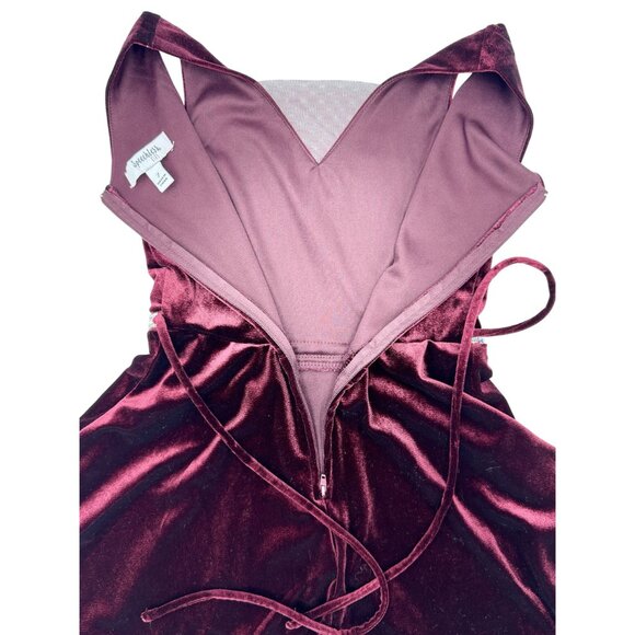 Speechless Kids Burgundy Velvet Sleeveless Dress Size 7 Zip Back Closure - Picture 8 of 11